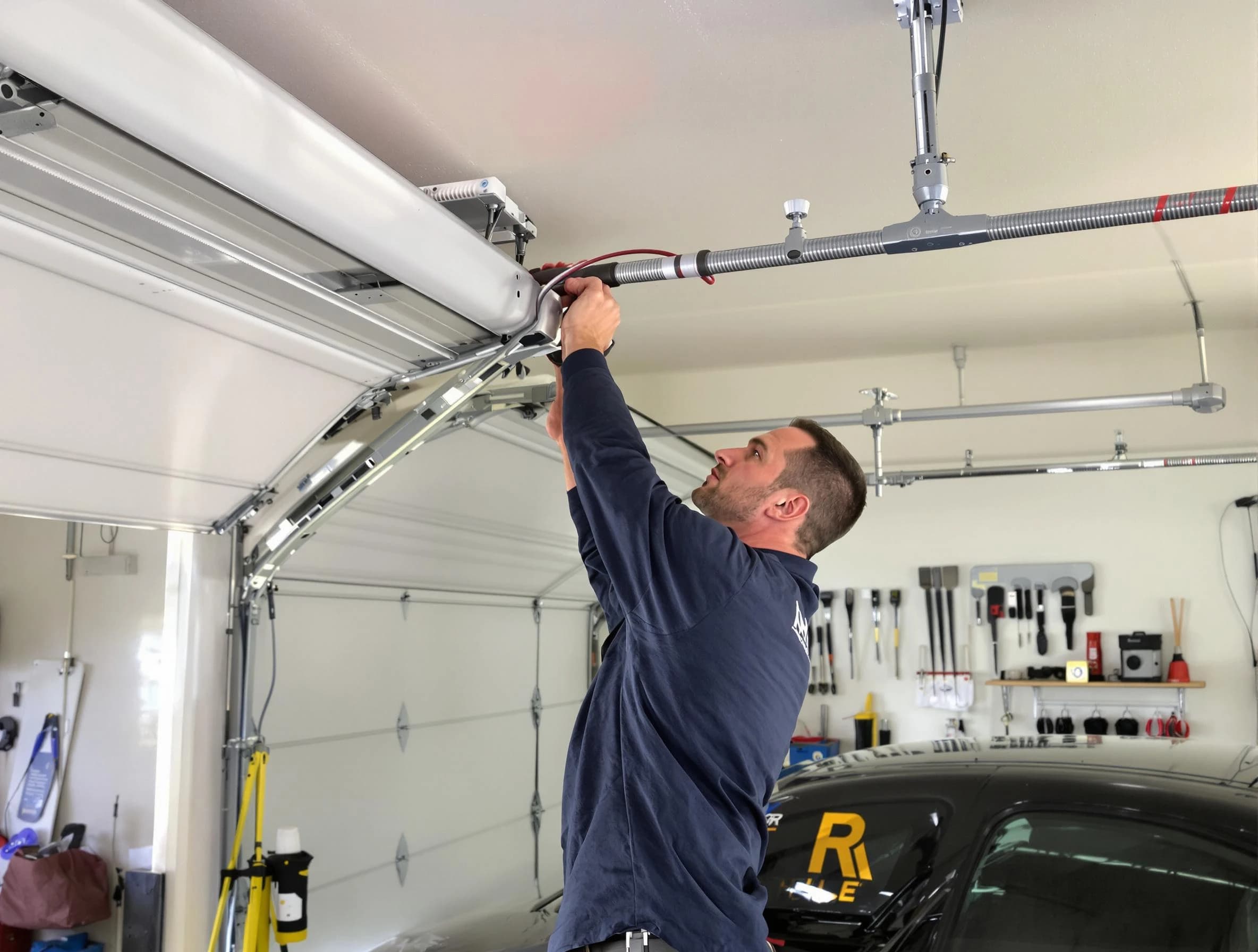 Spring Hill Garage Door Repair technician performing garage door cable repair in Spring Hill