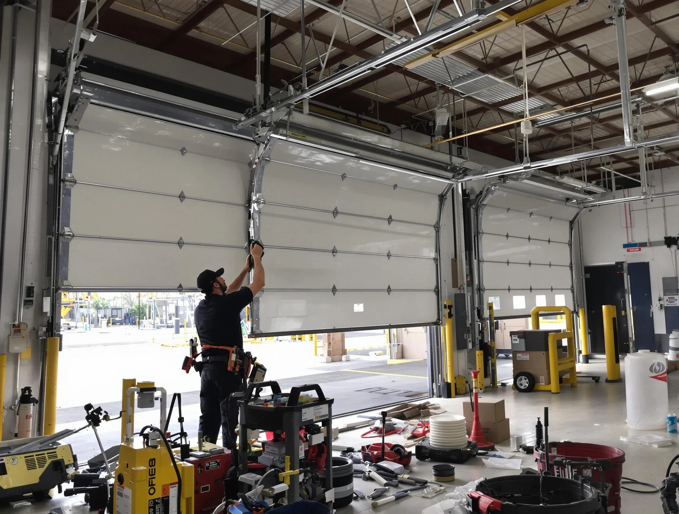 Spring Hill Garage Door Repair technician performing commercial garage door repair in Spring Hill