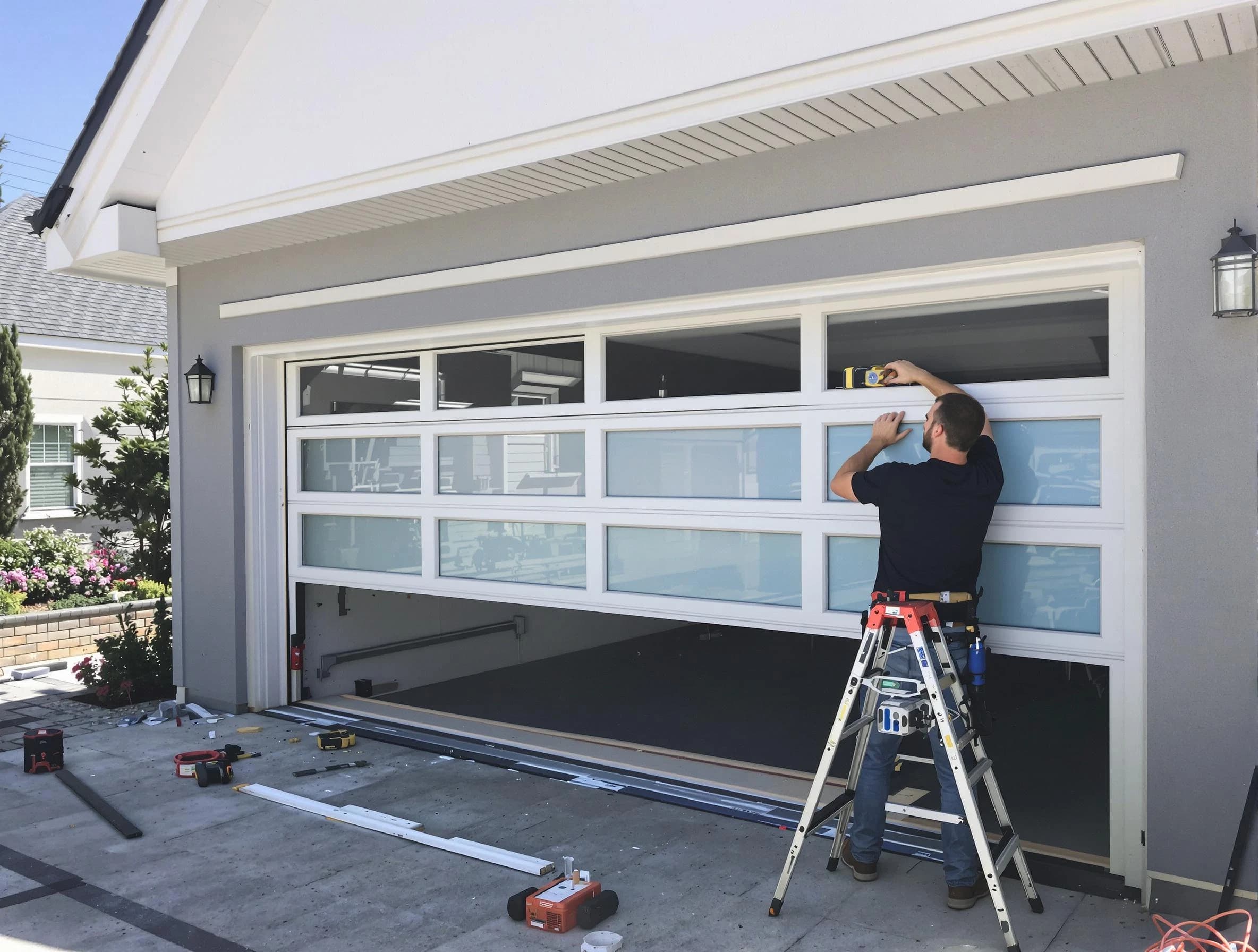 Spring Hill Garage Door Repair team performing garage door replacement in Spring Hill