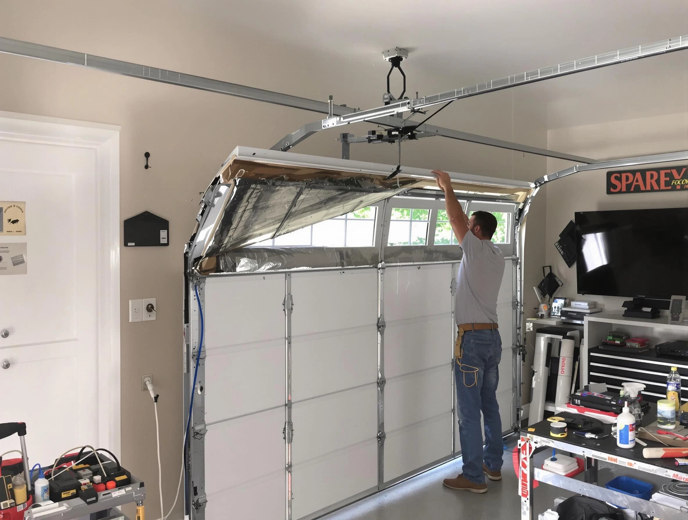 Garage door section replacement by Spring Hill Garage Door Repair in Spring Hill