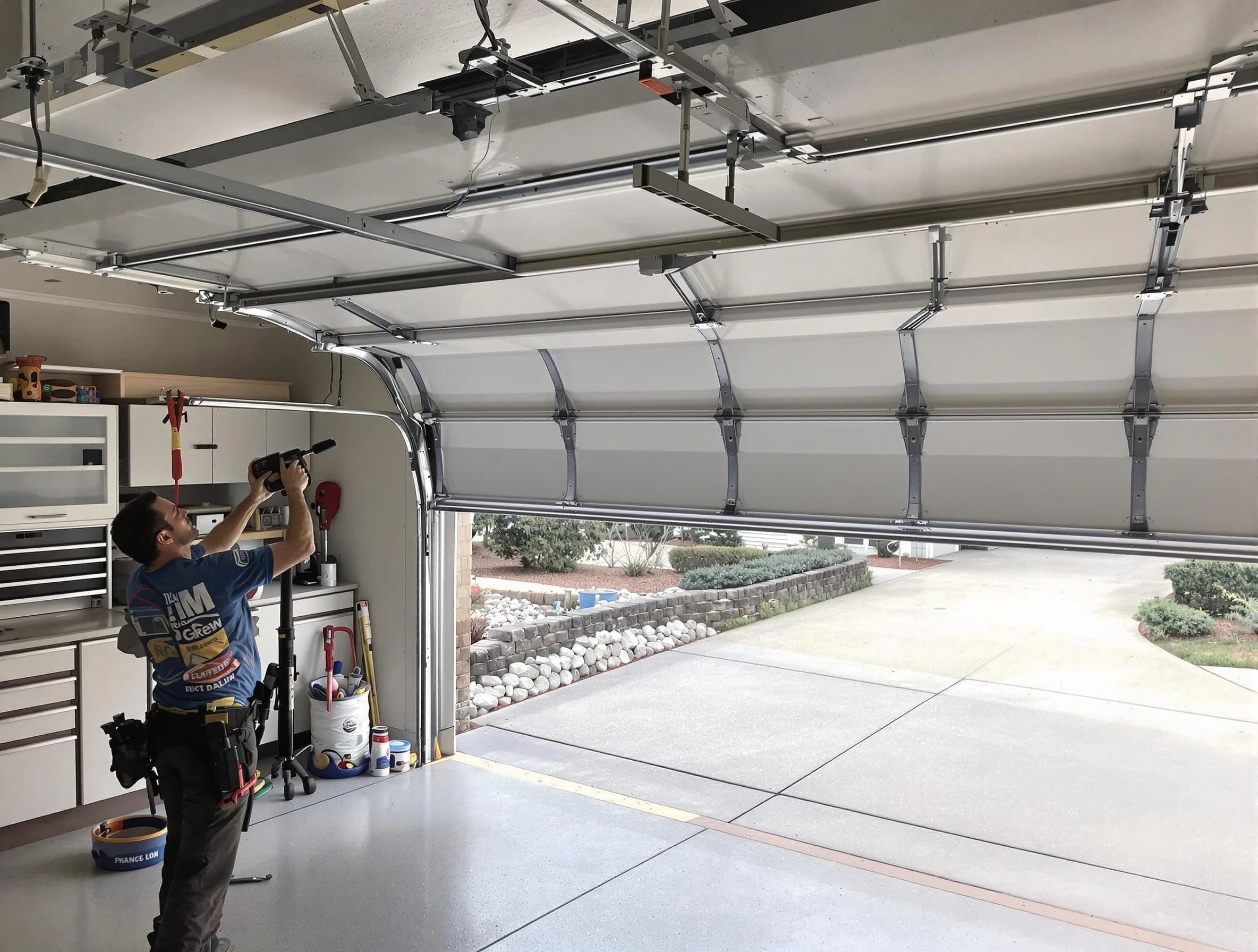 Garage door track repair service by Spring Hill Garage Door Repair in Spring Hill