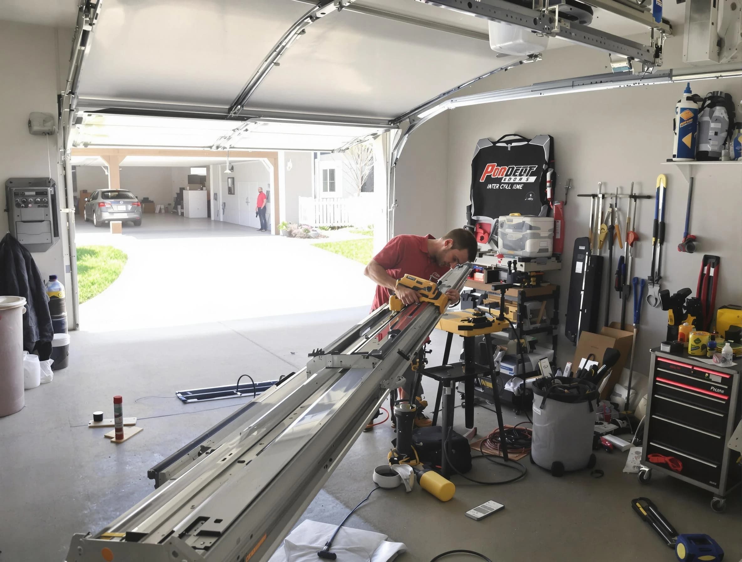 Spring Hill Garage Door Repair expert performing track repair in Spring Hill