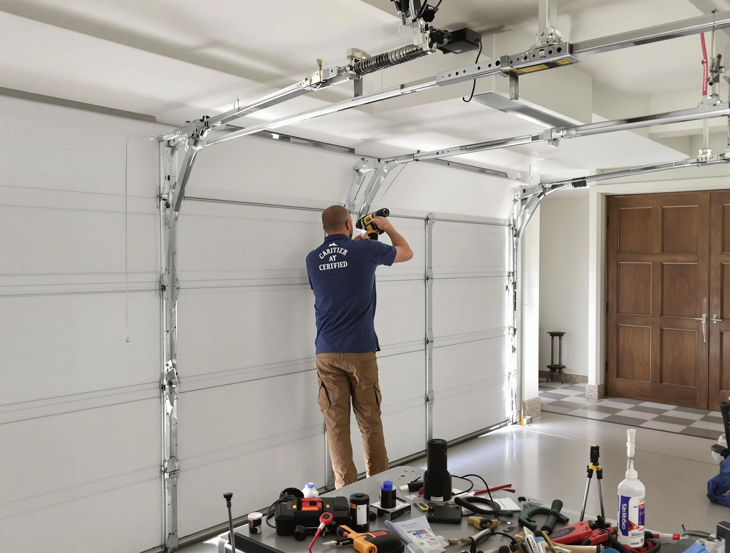 Spring Hill Garage Door Repair certified technician performing precision garage door repair in Spring Hill