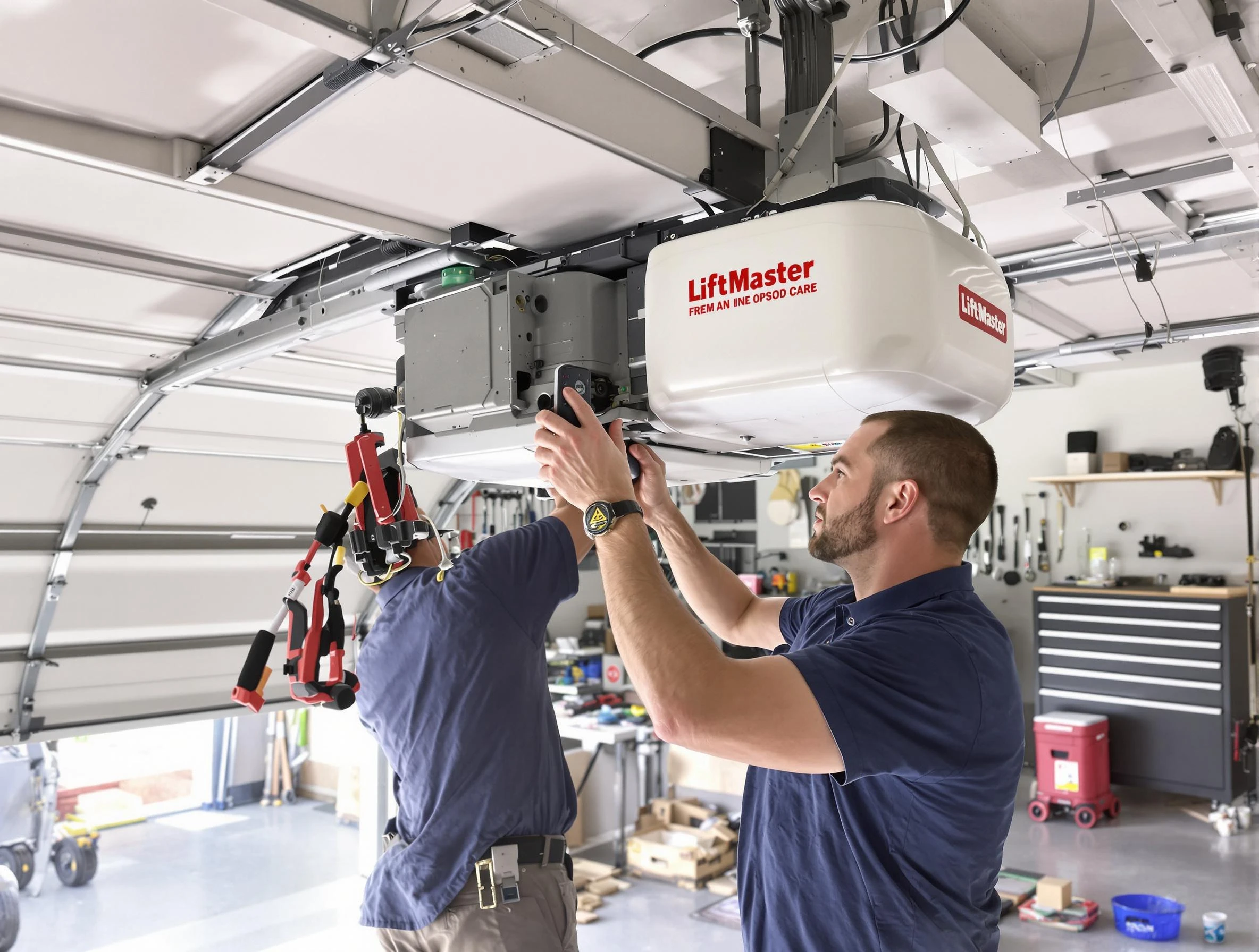 Spring Hill Garage Door Repair technician performing advanced diagnostics on garage opener in Spring Hill